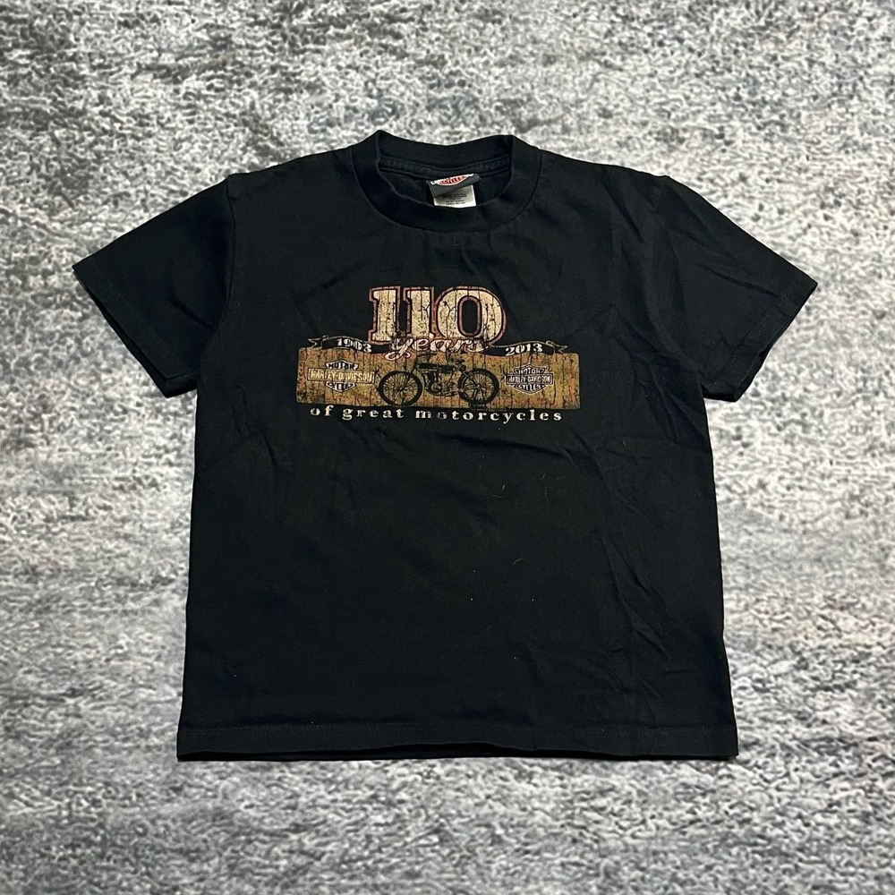 Harley Davidson T Shirt‎ Youth Small Black 2012 Graphic Biker Motorcycle